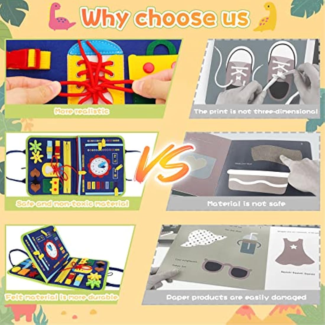 Montessori Busy Board – Sensory Travel Toy for Toddlers