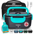 TRAVELISIMO 80W Electric Heated Lunch Box - 1.5L Stainless Steel Food Warmer