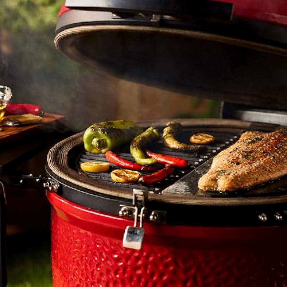 Kamado Joe Classic Half Moon Cast Iron Cooking Grate – Black Sear Grate