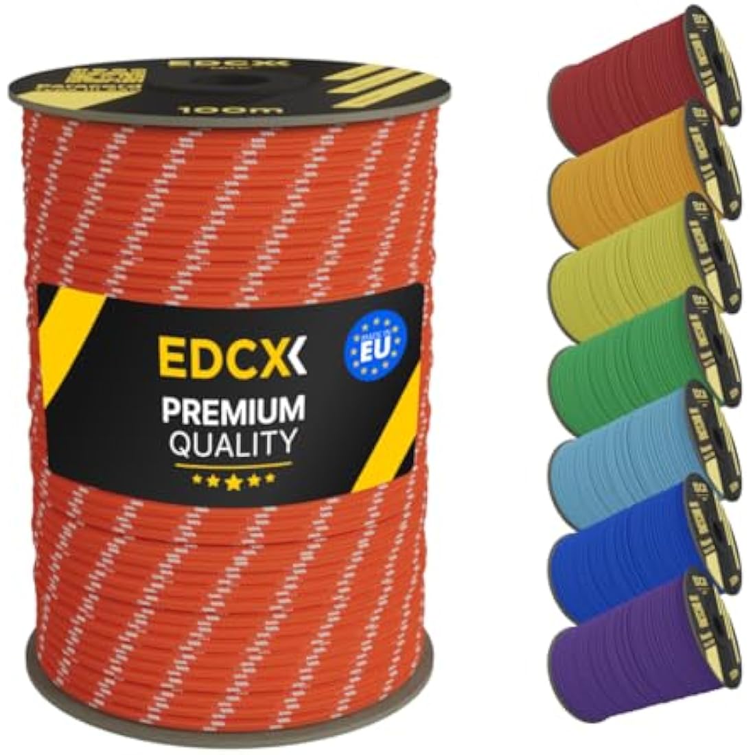 EDCX 550 Paracord – 4mm 7-Strand Nylon Rope for Camping & DIY, 15m