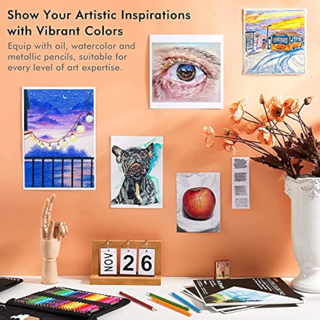 Shuttle Art 103 Pack Sketching and Drawing Set with Zipper Case