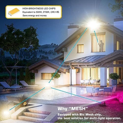 Mobri Smart LED Floodlight – 50W RGB & Warm White IP66 Waterproof, 2 Pack