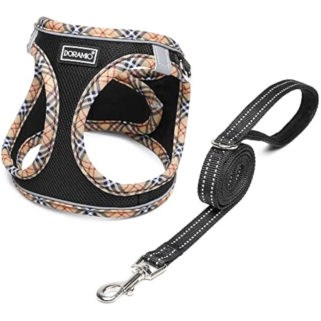 DORAMIO Step-in Dog Harness and Leash Set | Reflective Mesh Vest – XS