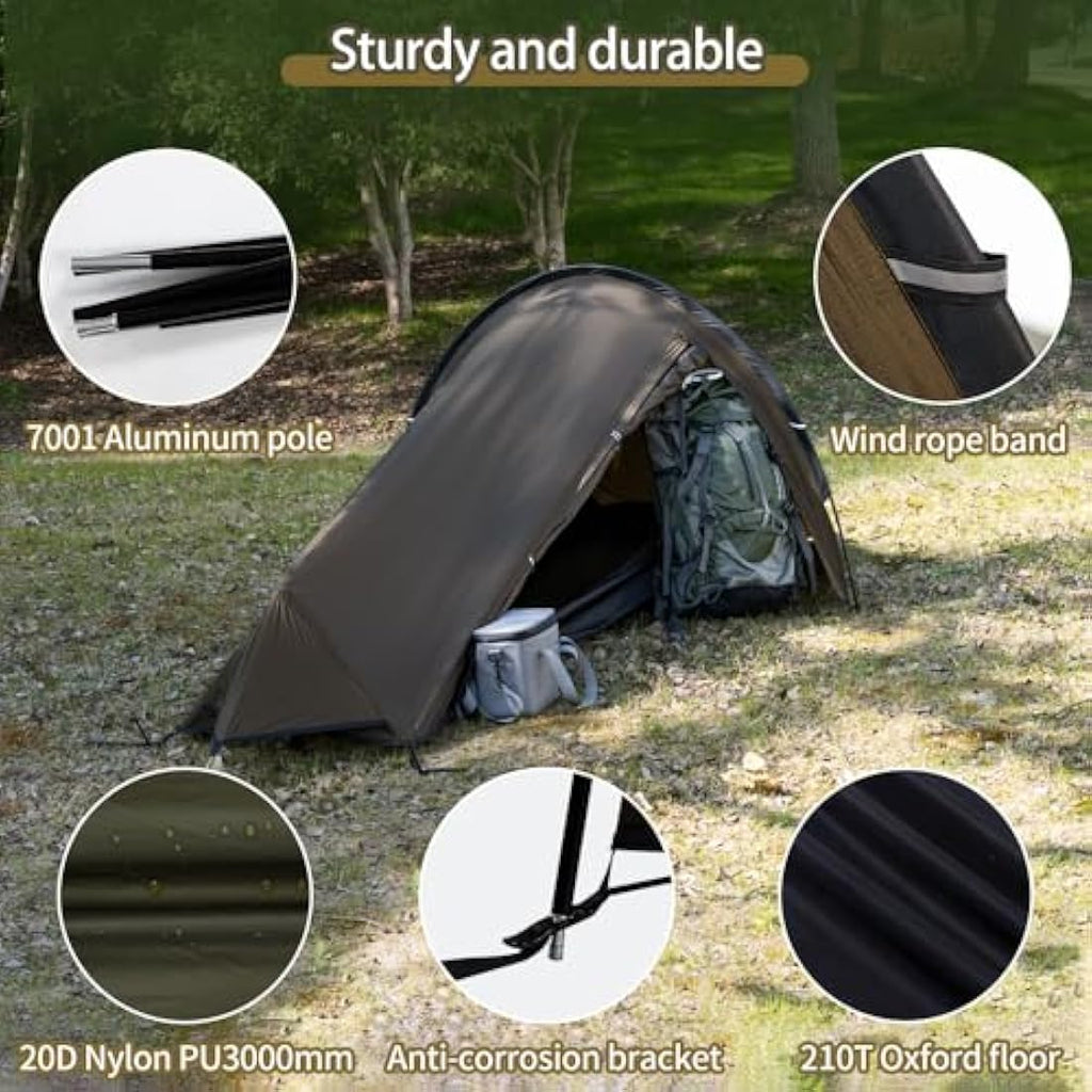 TOMOUNT Ultralight Bivy Tent | Waterproof Nylon Backpacking Tent