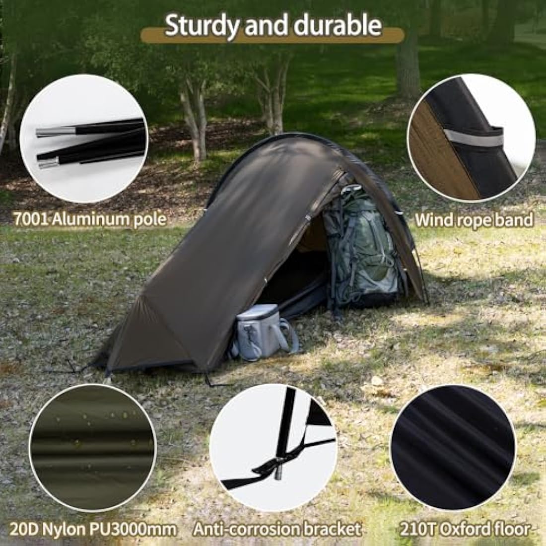 TOMOUNT Ultralight Bivy Tent | Waterproof Nylon Backpacking Tent