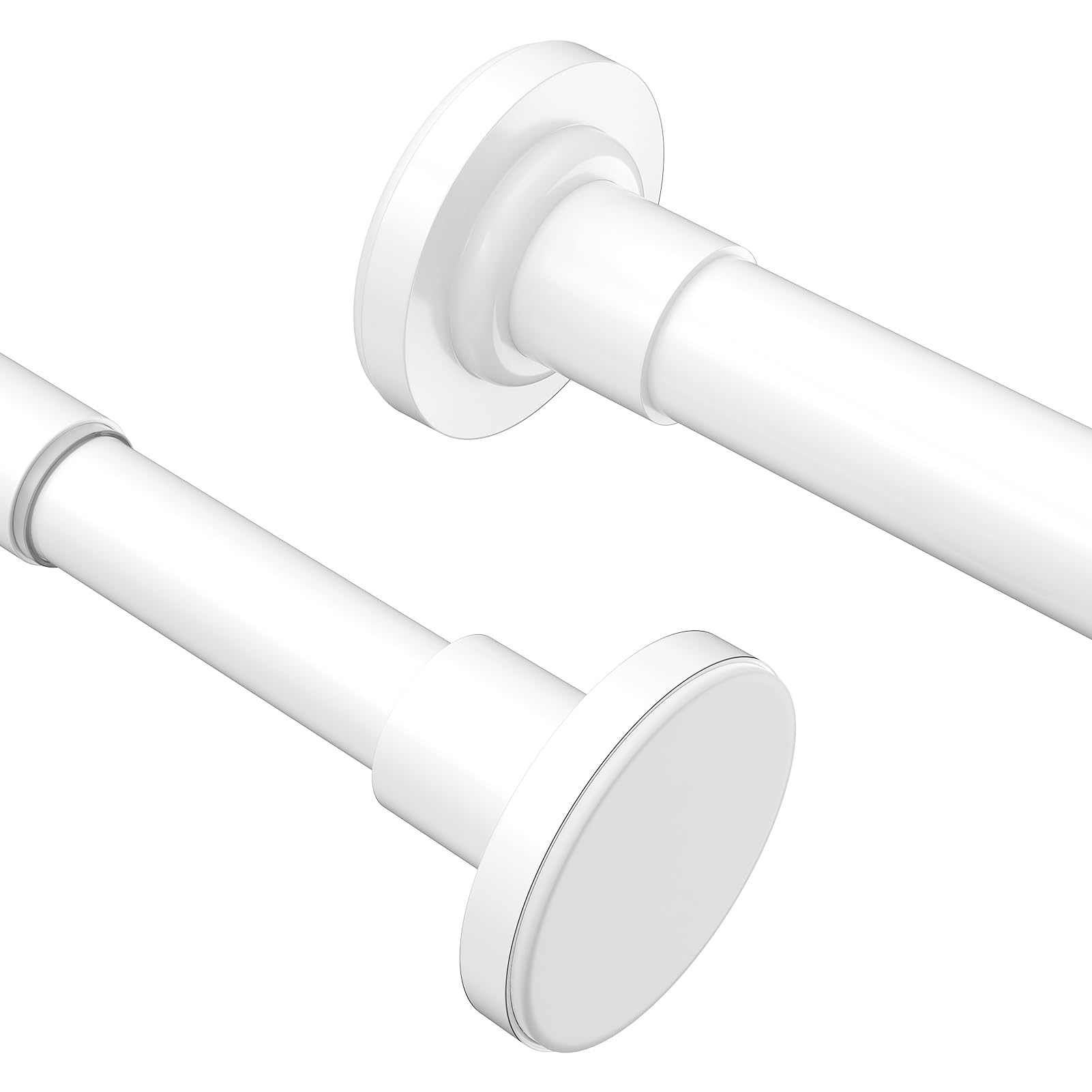 Yeabett 2-Pack Extendable Tension Curtain Rods | 48-119cm White Steel