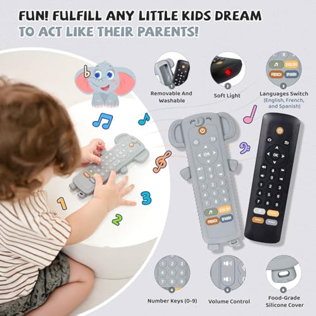 Jolof Store Baby Remote Control Toy - Musical Teether with 3 Languages