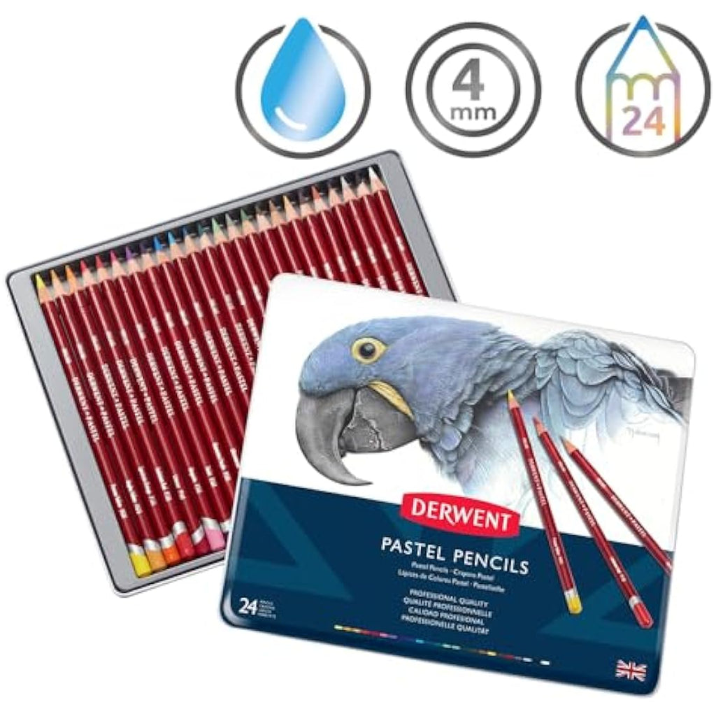 Derwent Pastel Pencils - Professional Drawing & Blending Set of 24