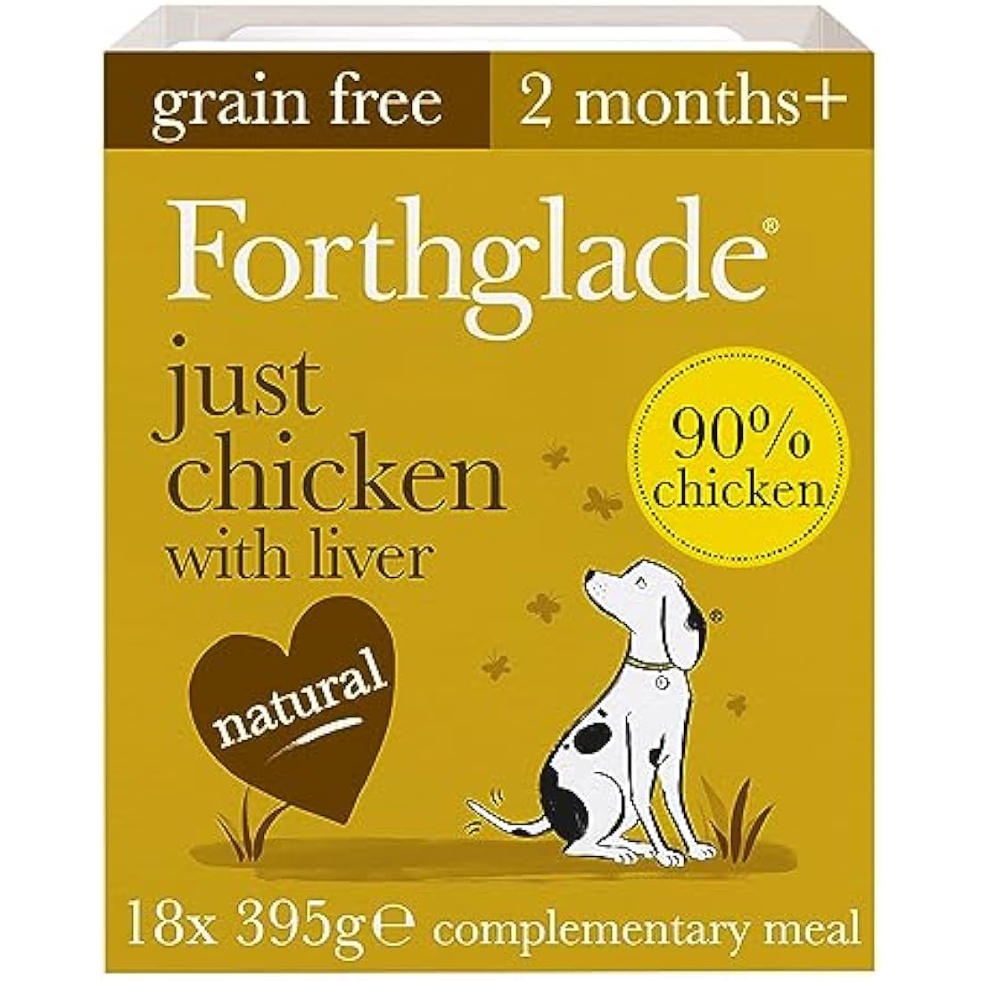 Forthglade Grain Free Wet Dog Food – Chicken & Liver (18 x 395g Trays)