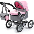 Bayer Design Dolls Pram Trendy – Foldable Toy Stroller, Grey-Pink Fairy
