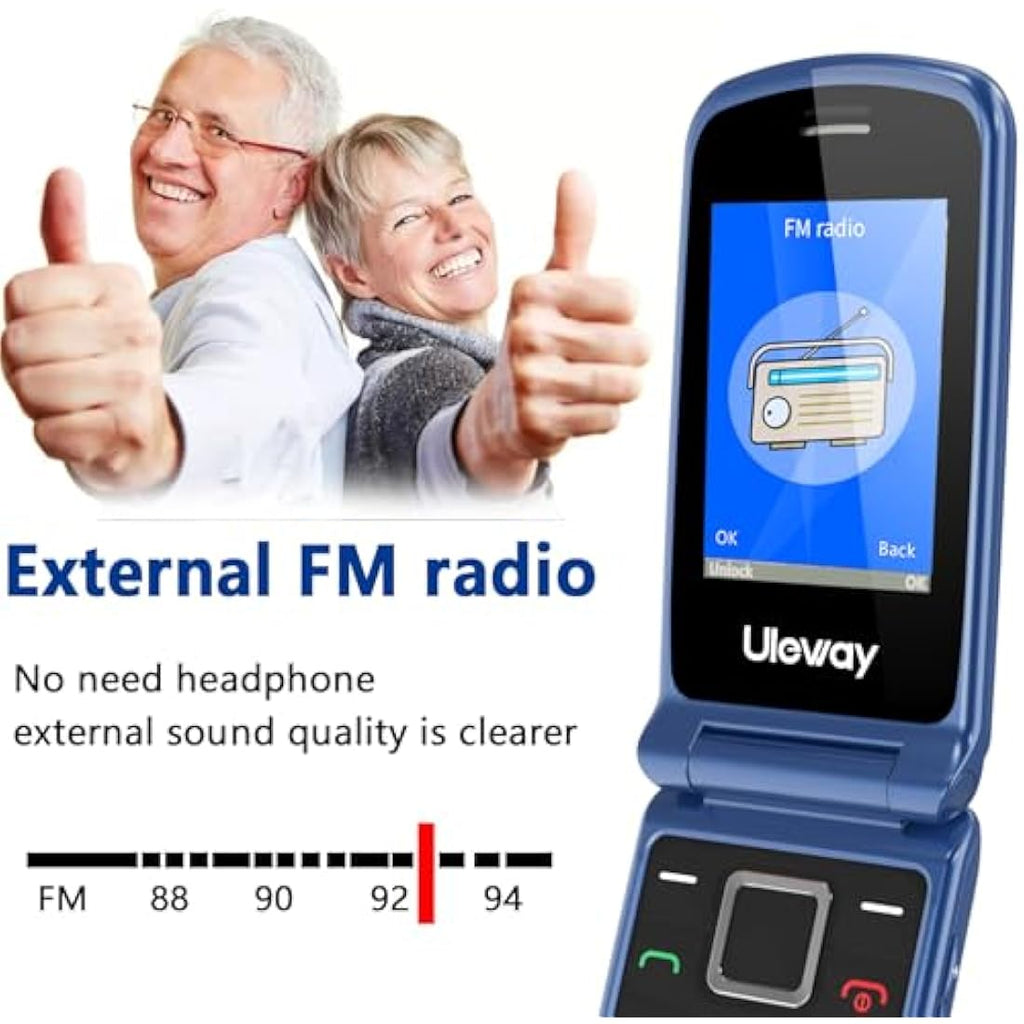 Uleway 4G Senior Flip Phone – Big Button Mobile with SOS & Charging Dock
