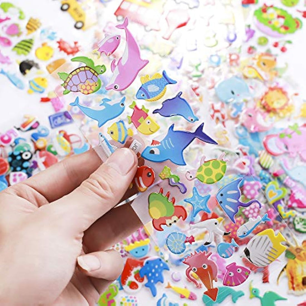 Meafeng 3D Puffy Stickers for Kids – 24 Sheets Vivid Reward Craft Stickers