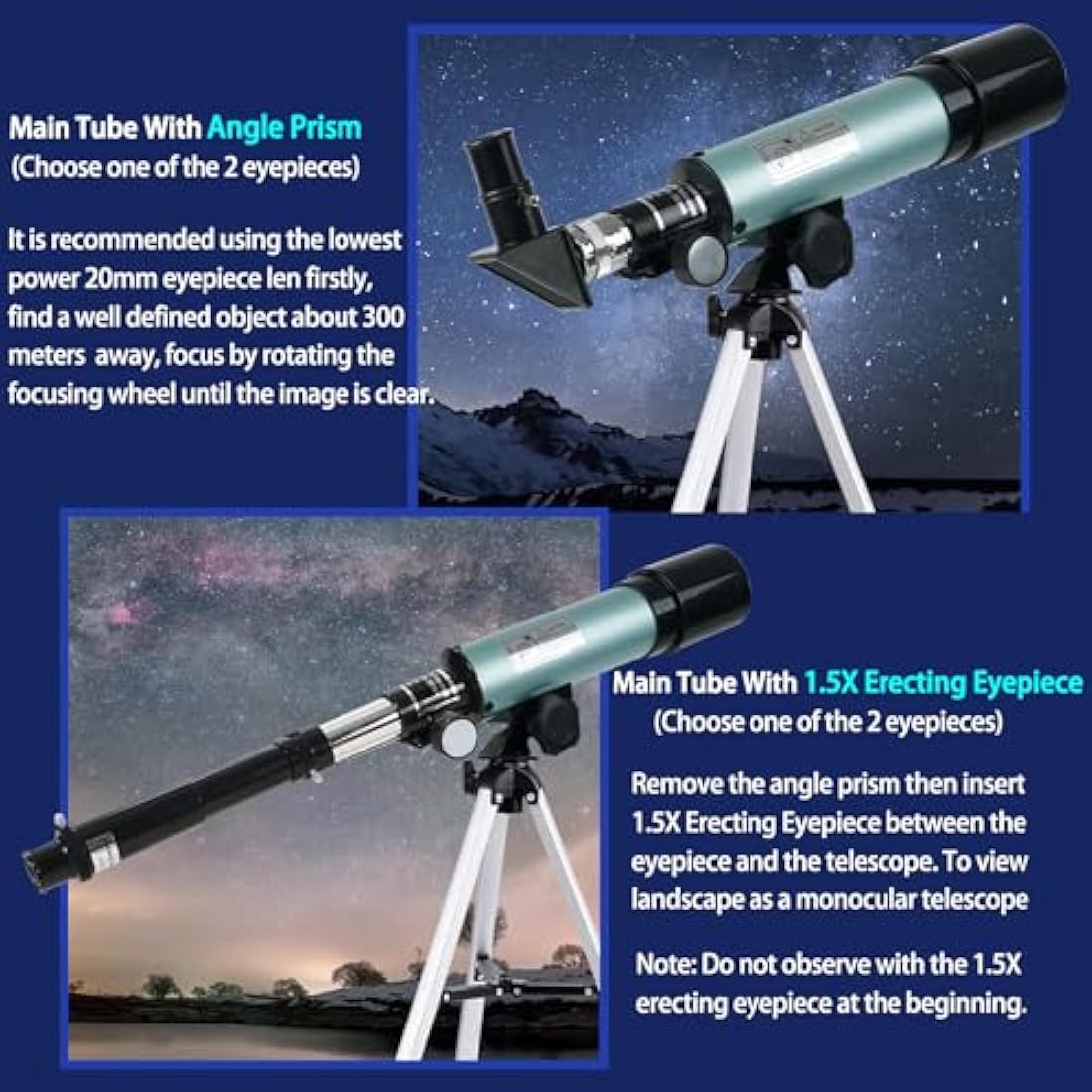 Mijiao Astronomical Telescope for Kids – 90X HD Portable Refractor