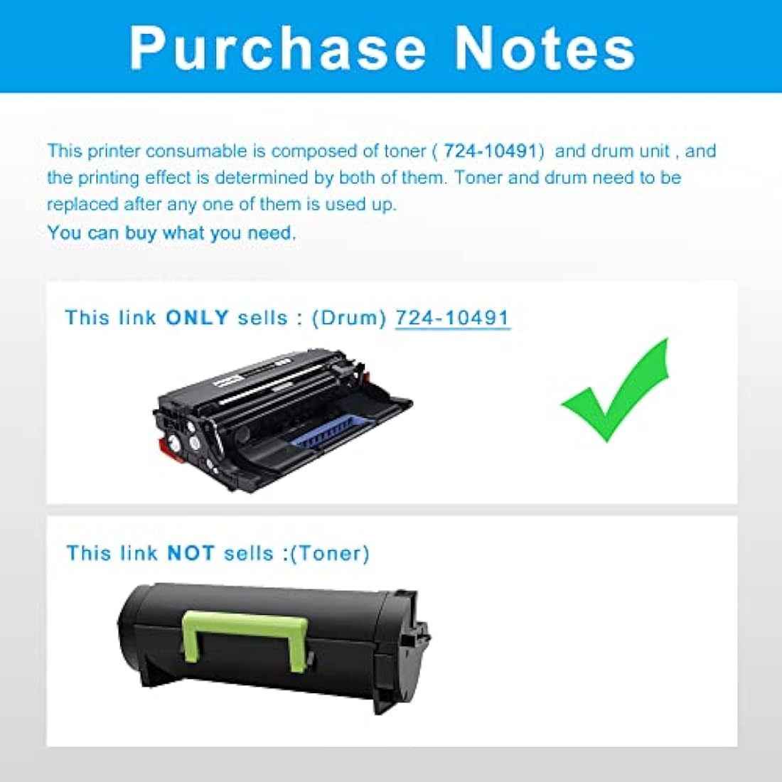 LCL Remanufactured Drum Unit for Dell B2360dn B3460dn S2830dn | 60,000 Pages