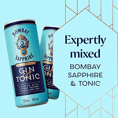 Bombay Sapphire Gin and Tonic Ready-to-Drink Cocktails - 12 x 250ml