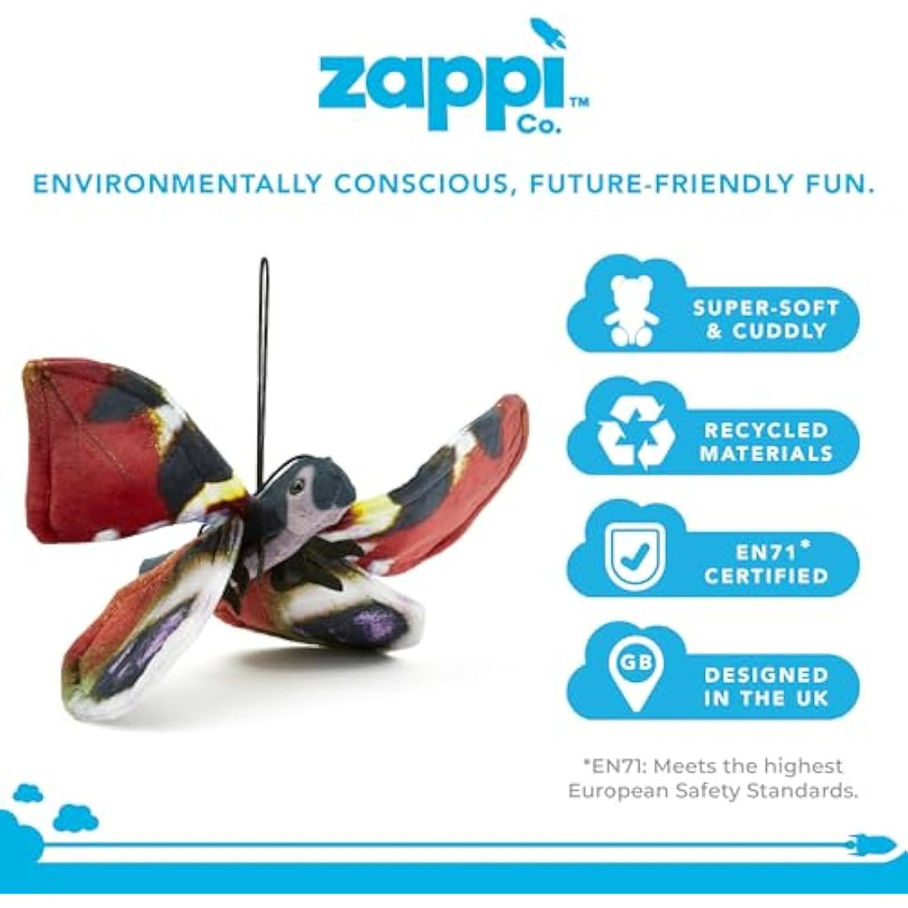 Zappi Co Peacock Butterfly Plush – 100% Recycled Eco-Friendly Soft Toy