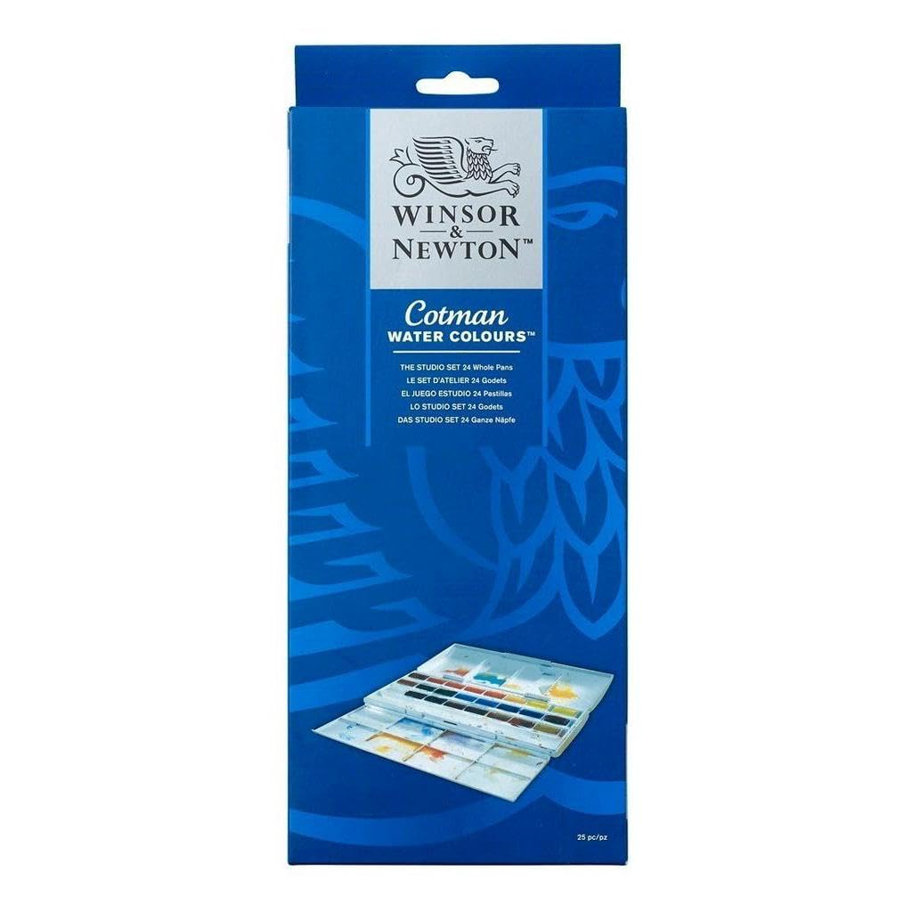 Winsor & Newton Cotman Watercolour Studio Set – 24 Whole Pans