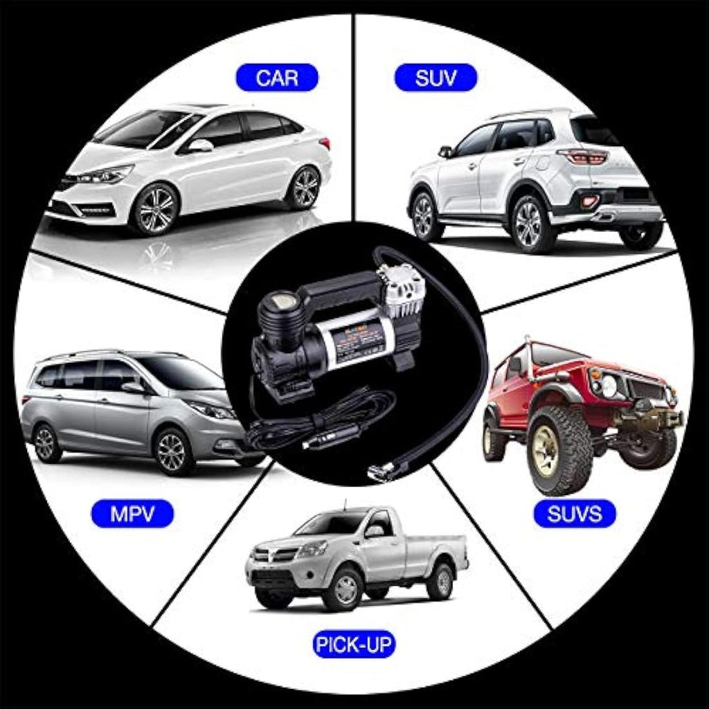 KATSU 12V Portable Digital Car Tyre Inflator | 120PSI Air Compressor