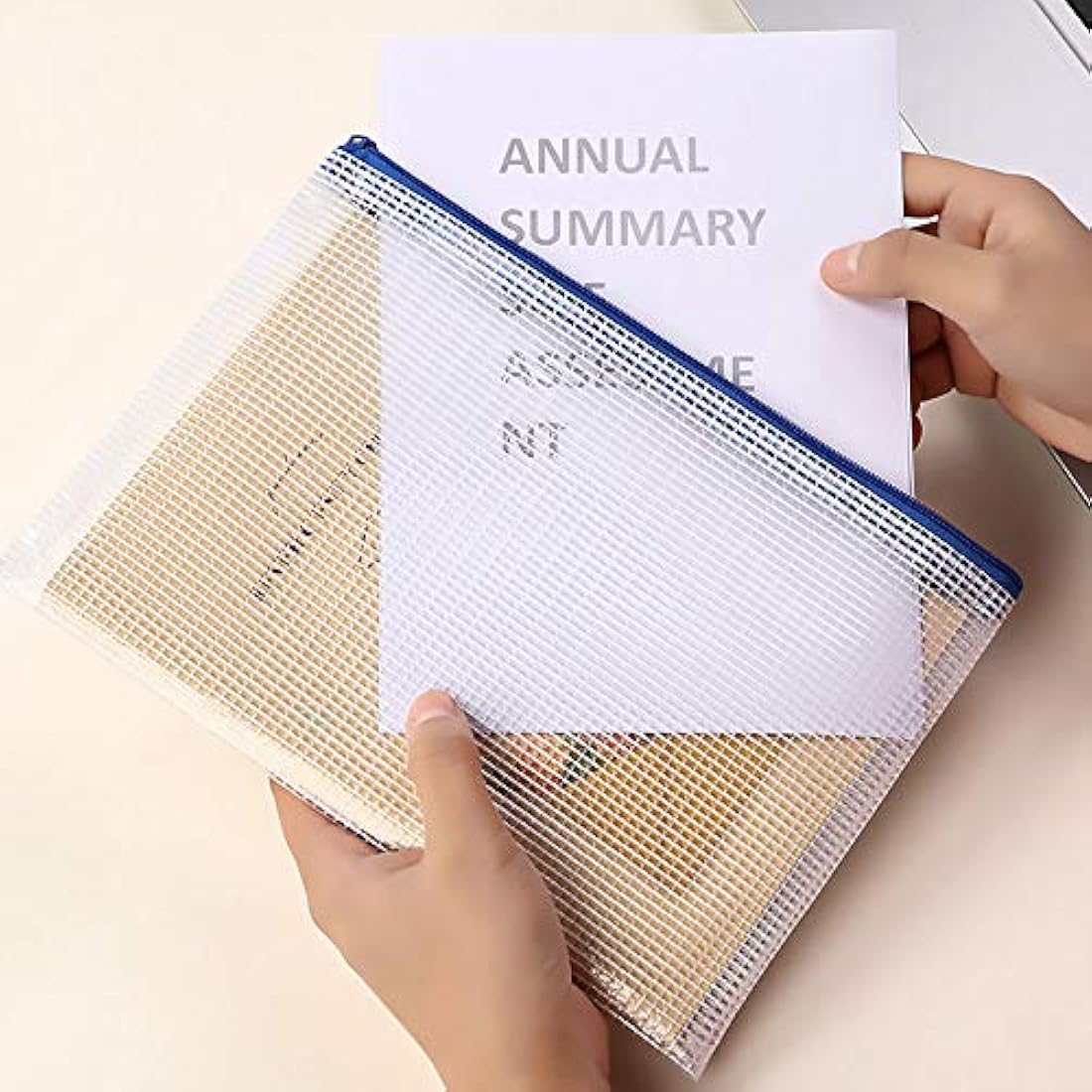 Vicloon 15Pcs Mesh Document Wallets – A3 A4 A5 Waterproof Zip Bags