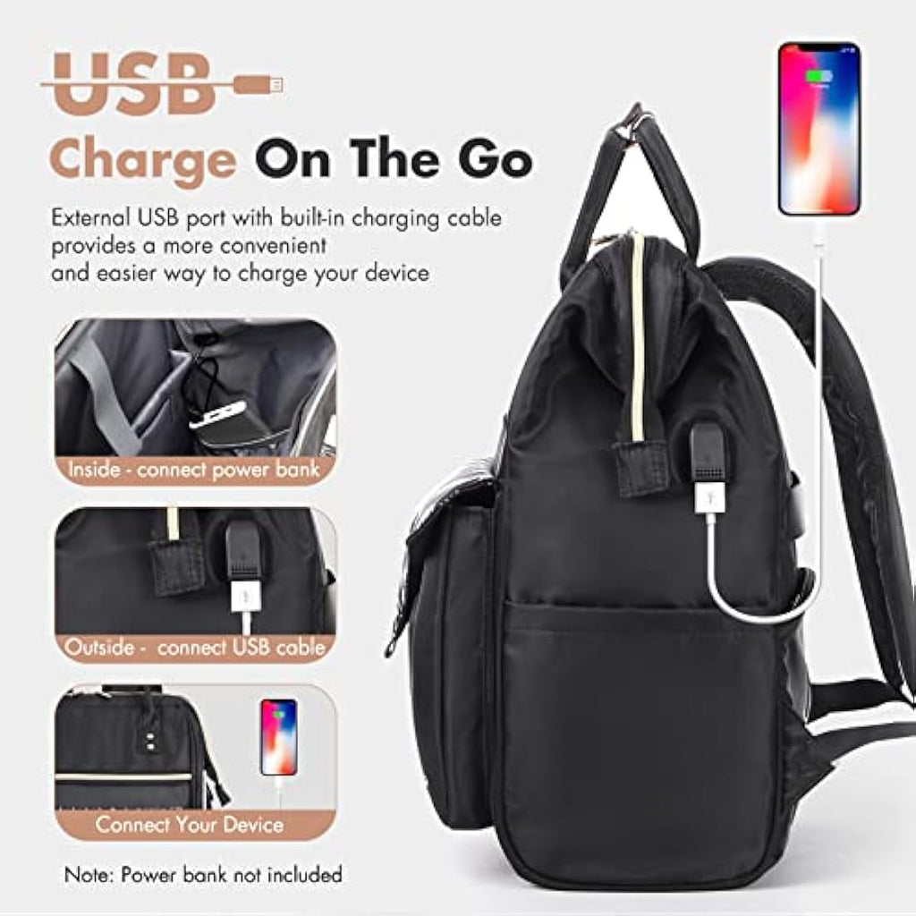 Lekesky 17.3" Laptop Backpack – Waterproof Travel Rucksack with USB Port