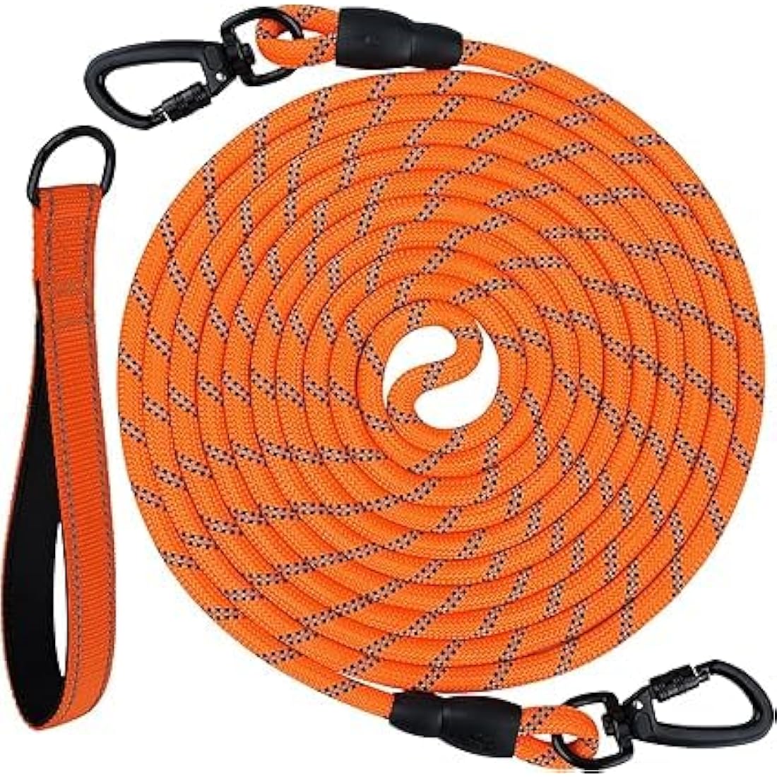 Long Dog Training Lead – Padded Handle Recall Leash, Orange, 5M
