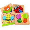 Afufu Wooden Animal Jigsaw Puzzles - Montessori Learning Toys for Toddlers