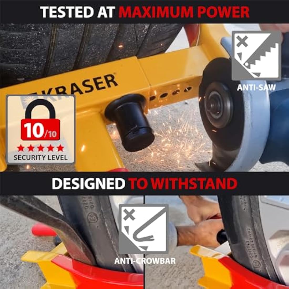 KRASER WA820 Wheel Clamp – Universal Anti-Theft Lock for Cars & Trailers