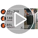 Capra Falconeri Clear Bin Liners – 200 Large 85L Heavy Duty Sacks