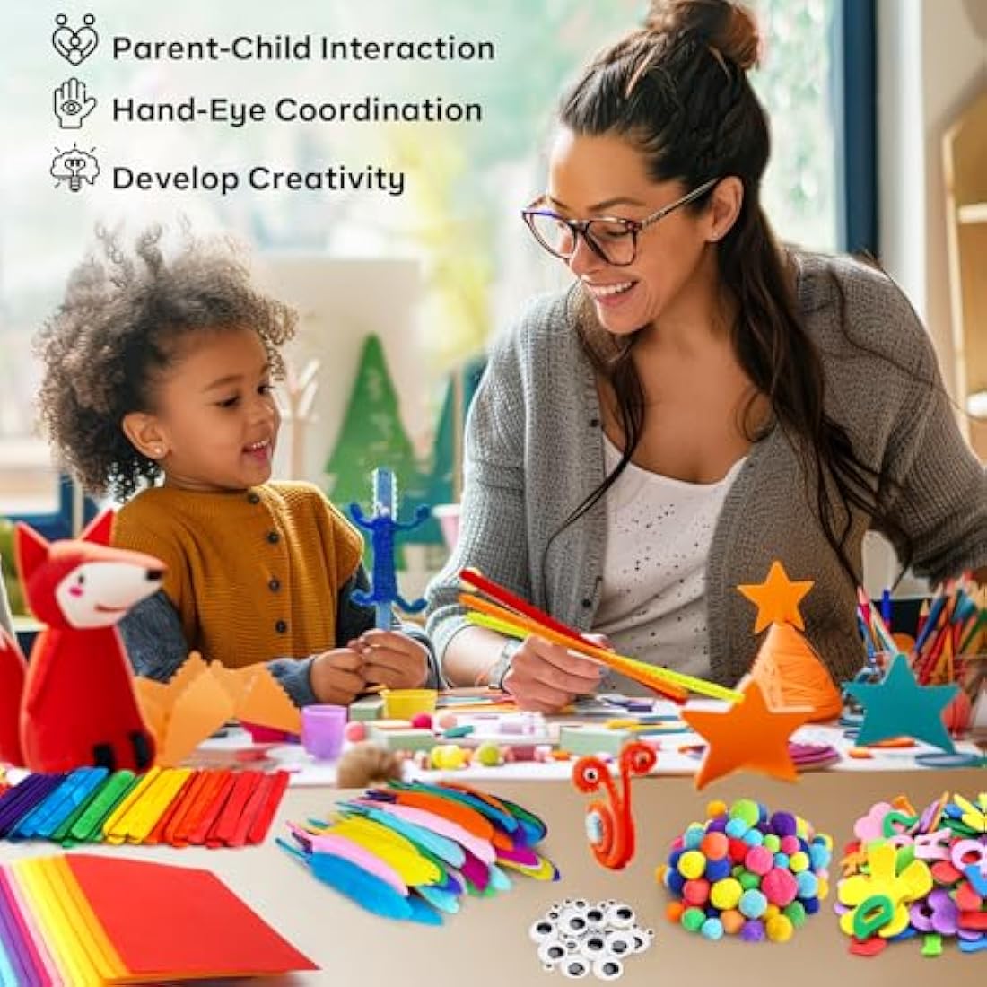 FunzBo Arts and Crafts Supplies Kit for Kids | All-in-One DIY Craft Jar