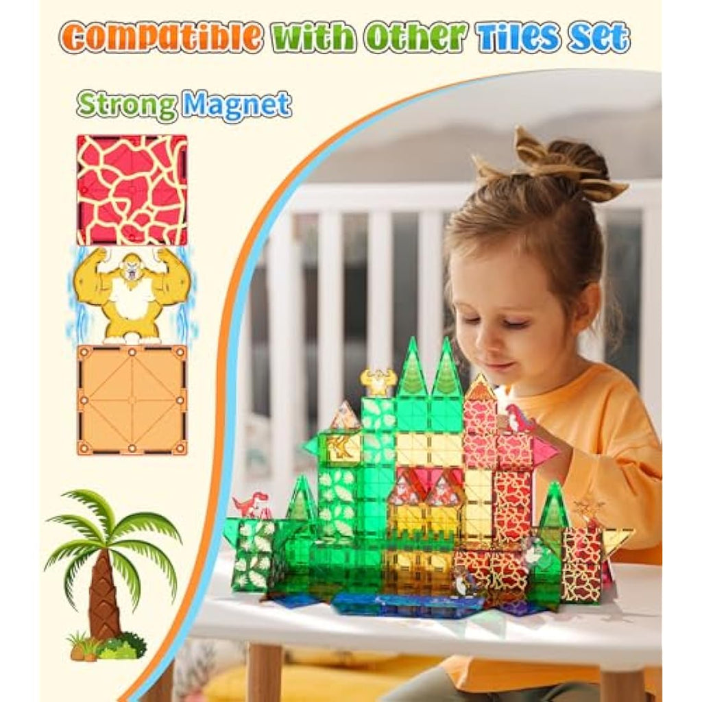 Dinosaur Magnetic Tiles – STEM Montessori Construction Set