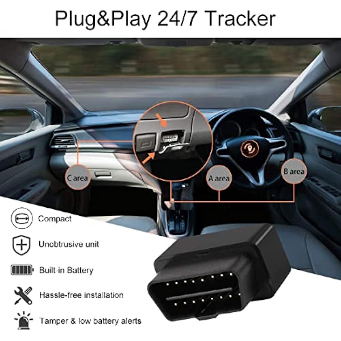 Amacam AM-T22 OBDII GPS Tracker – Real-Time Vehicle Tracking & Anti-Theft