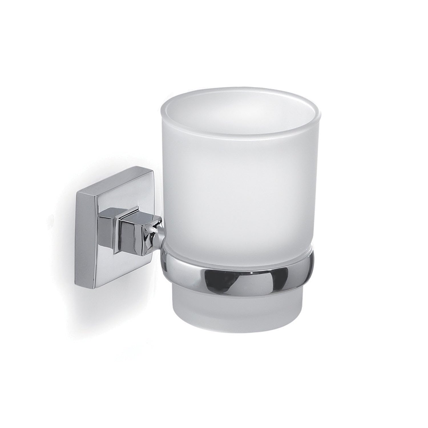 Gedy Wall Mounted Toothbrush Holder – Glass and Stainless Steel Chrome
