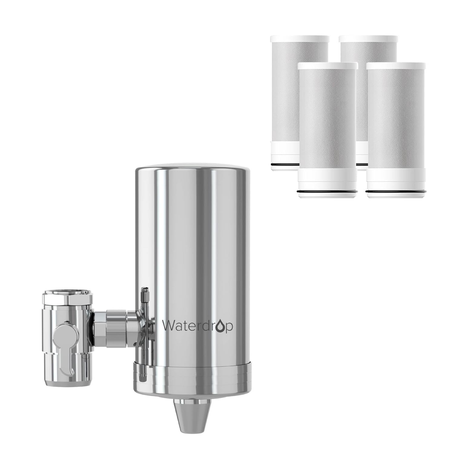 Waterdrop Stainless Steel Tap Water Filter - Chlorine & Odor Reduction