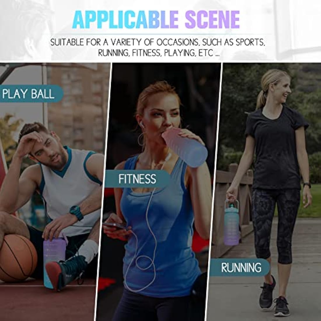 Jolof Store 2L Motivational Water Bottle | BPA Free Leakproof Sport Jug
