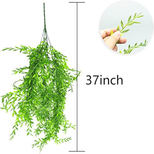 Jolof Store 2-Pack Artificial Hanging Ivy Plants | Faux Willow Leaf Vines