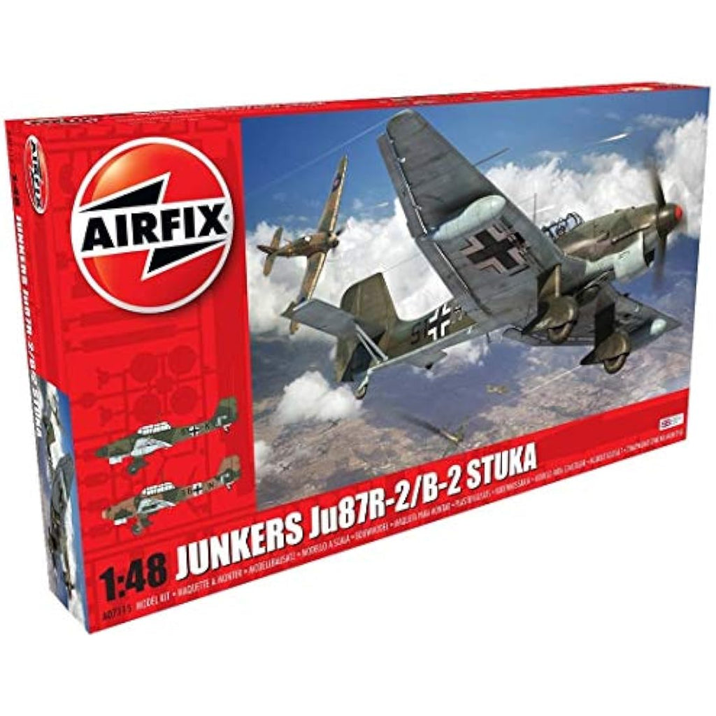 Airfix Junkers JU87B-2/R-2 Stuka Model Kit – 1:48 Scale Plastic Plane