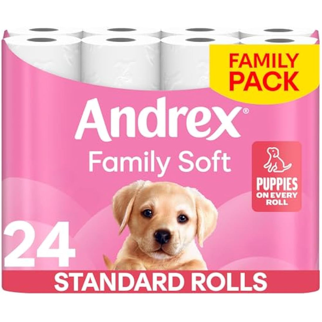 Andrex Family Soft Toilet Paper – 24 Bulk Rolls | 170 Sheets Per Roll