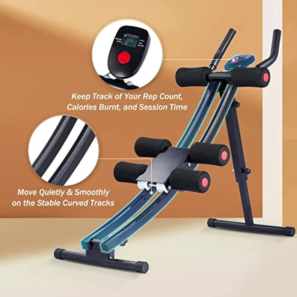 ZELUS Ab Machine - Foldable Abdominal Coaster with 4 Intensity Levels