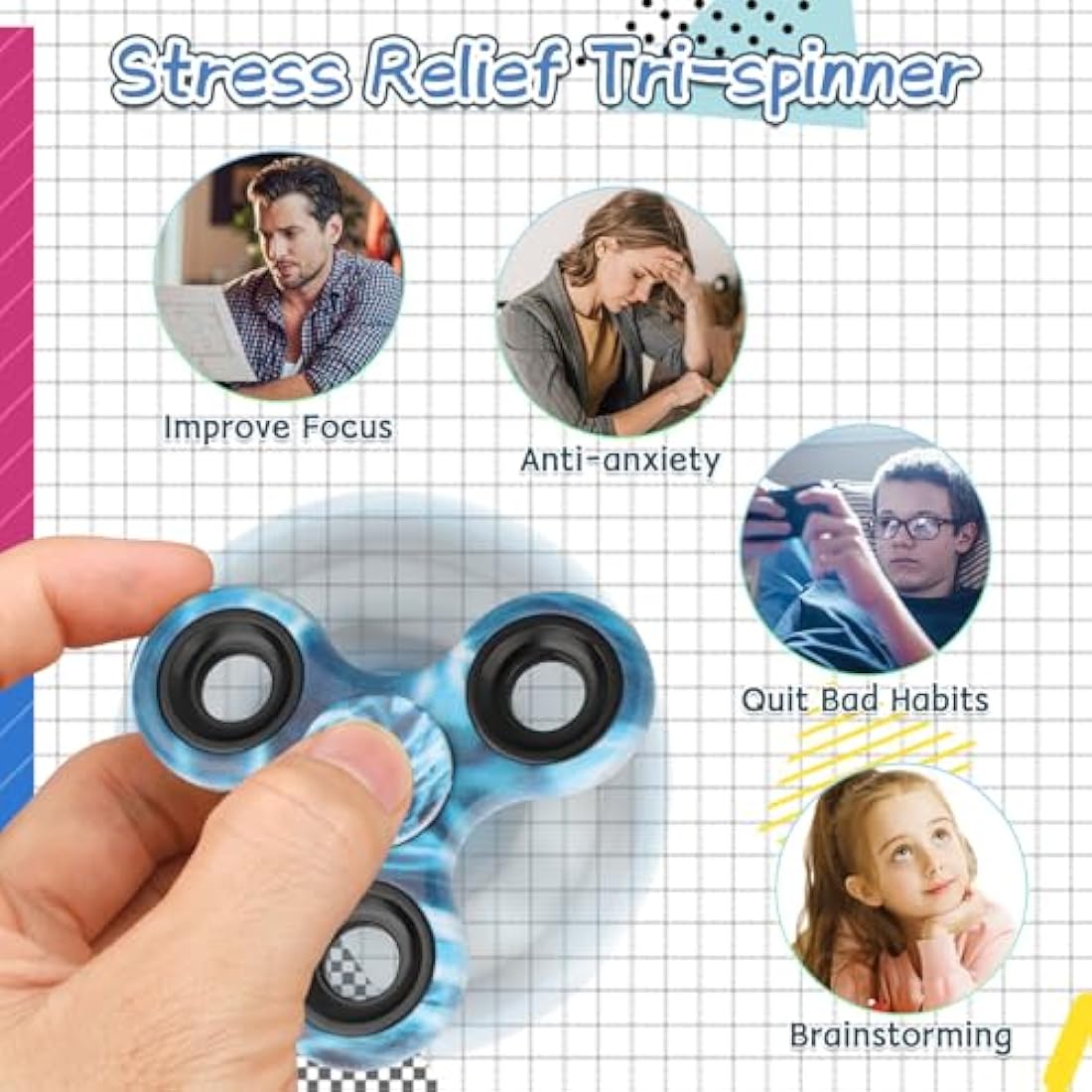 Metal Fidget Spinner Toy Set – 12 Pack Bulk for Stress Relief