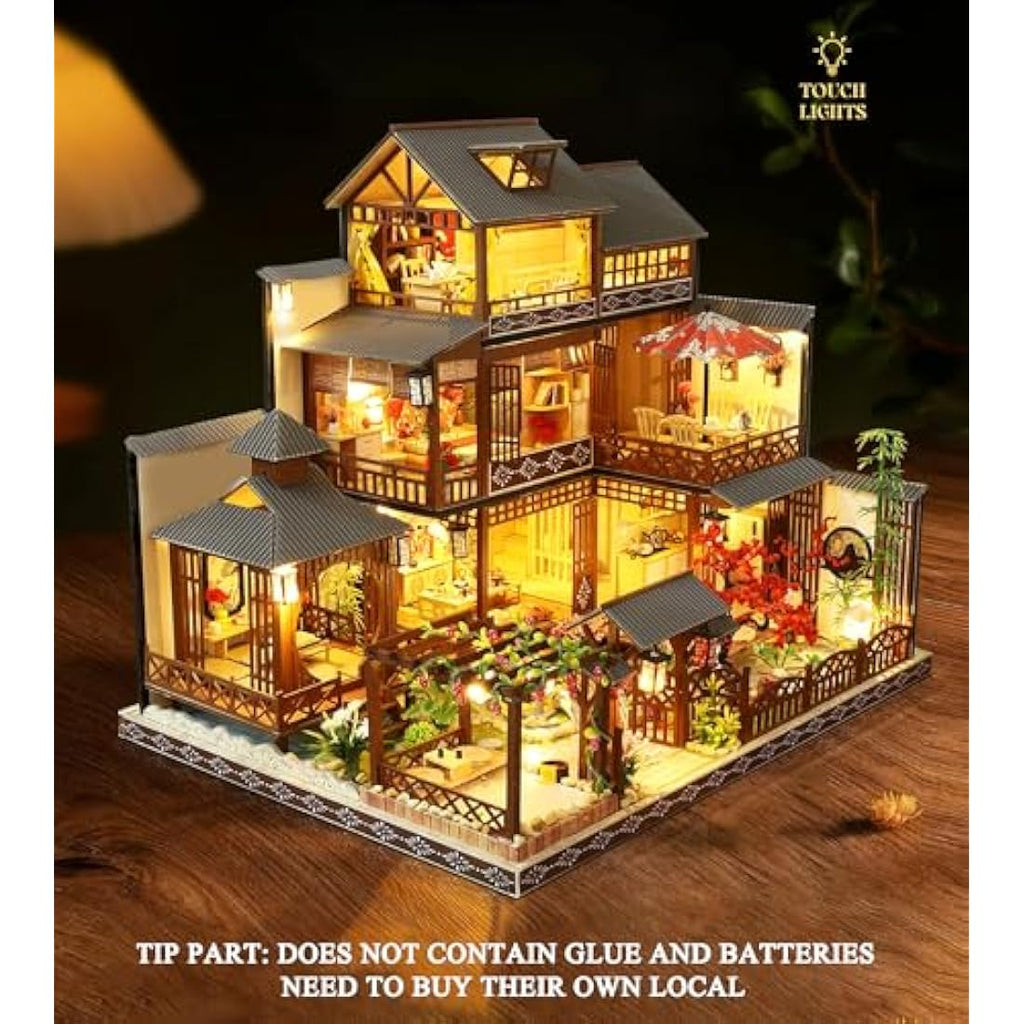 Spilay DIY Miniature Dollhouse Kit | Japanese Yaquan Courtyard 1:24 Scale