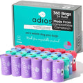 Adios Compostable Dog Poop Bags – 360 Count Extra Thick Leakproof Rolls