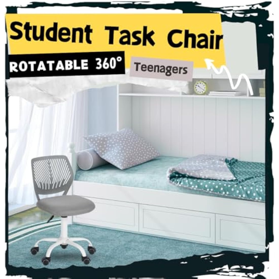 Ergonomic Mesh Desk Chair – Adjustable Swivel Task Chair, Gray