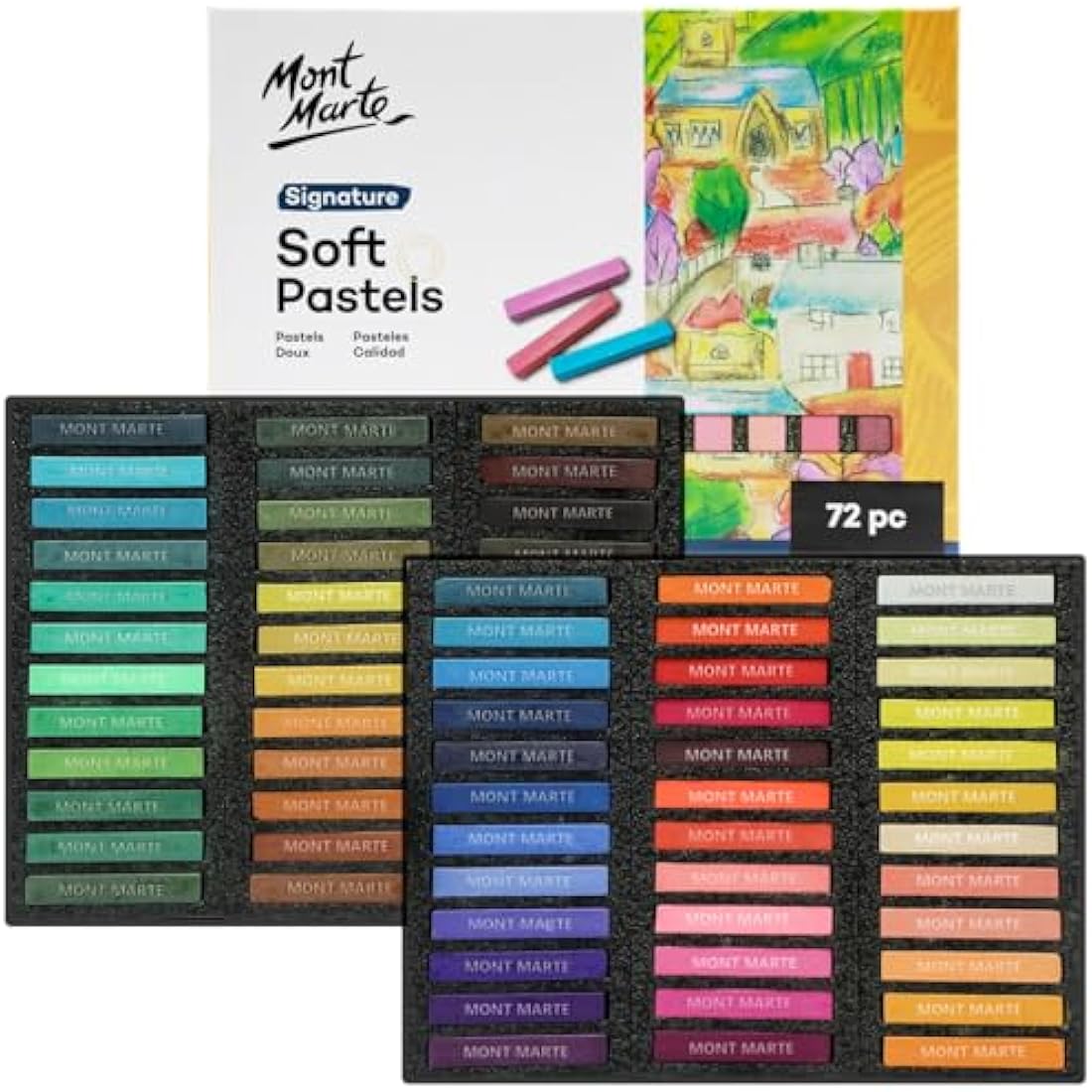 Mont Marte Soft Pastels – 72pc Assorted Vibrant Artist Drawing Set