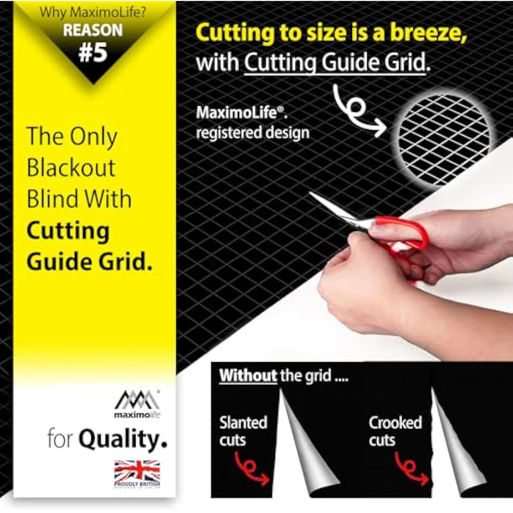 MaximoLife 100% Blackout Blind – Cut-to-Size Portable Window Curtain