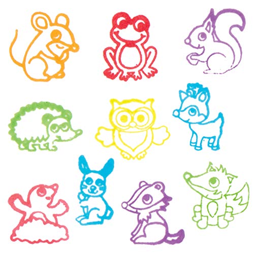 Baker Ross Winter Woodland Self-Inking Stamps for Kids Crafts - 10 Pack