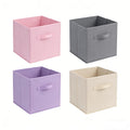 ZMShenMa 4 Pcs Foldable Storage Cubes Storage Box Made Of Fabric In Cube Shape，Organiser With HandlesWardrobe Drawer Style Folding Storage Box