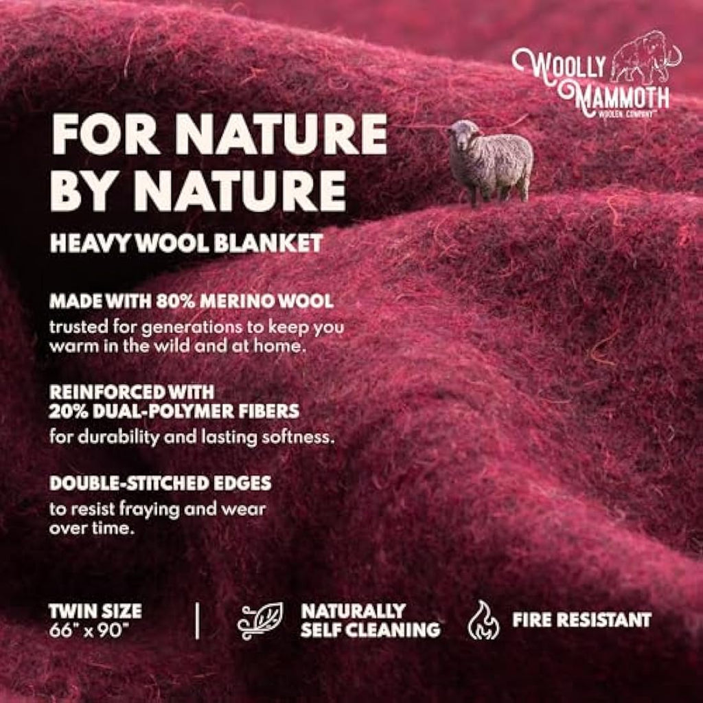 Woolly Mammoth Merino Wool Blanket – 4lb Heavyweight Camping Throw