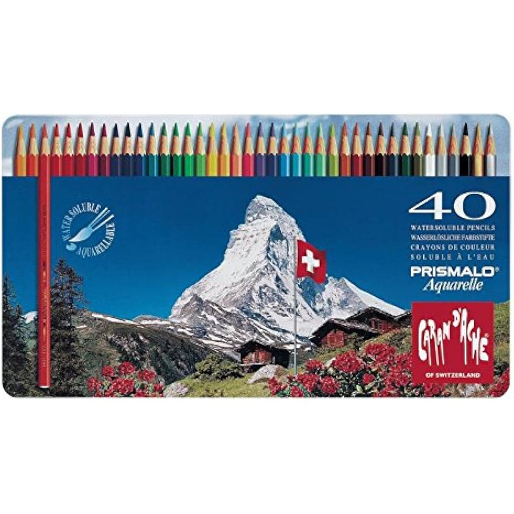 Caran d'Ache Prismalo Aquarelle Water-Soluble Pencils - Set of 40