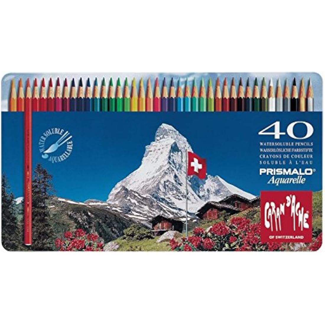 Caran d'Ache Prismalo Aquarelle Water-Soluble Pencils - Set of 40