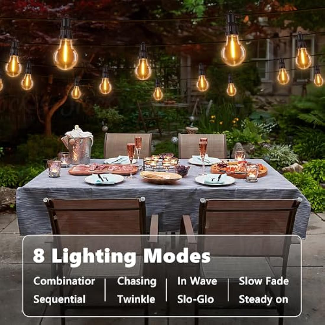 Joomer Festoon Lights Outdoor: 28.5M Mains Powered String Lights, 8 Modes